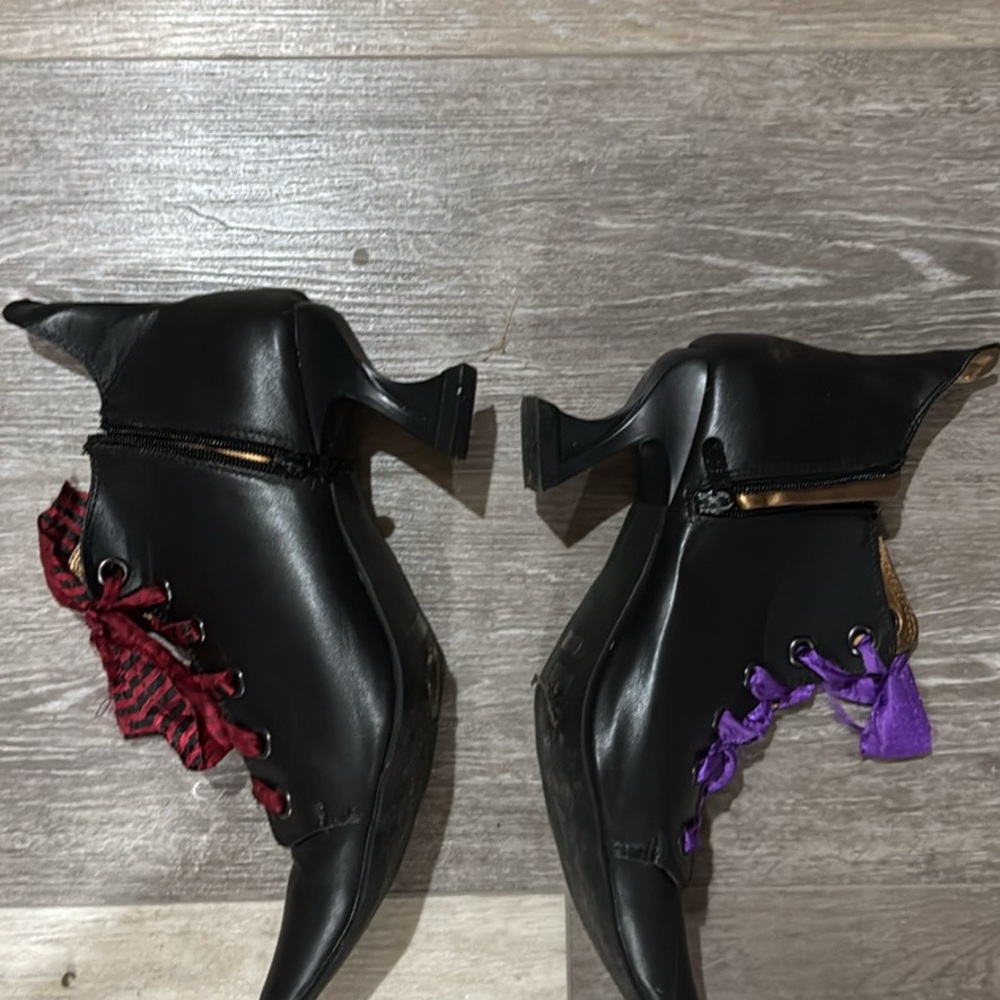 Ellie Black Lace-Up Ankle Boots. Great For Costume Wear. - Picture 5 of 7